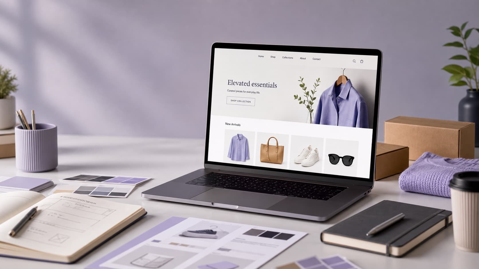 A professionally set up Shopify storefront with curated products and clean design